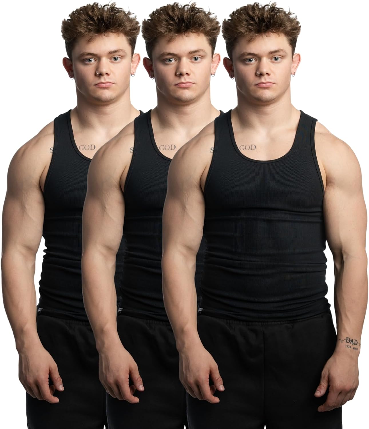 Ekkovision Beaters, Men's Tank Tops, Cotton Spandex Blend Tanks for Men, Comfortable, Durable Ribbed Fabric.