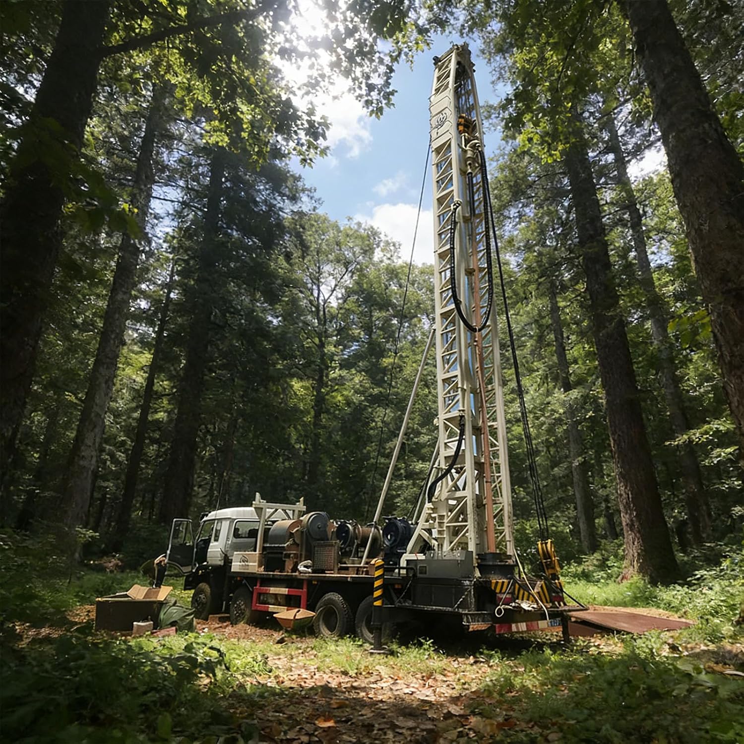 Truck Mounted Hydraulic Drilling Machine | Industrial Drilling Rig | Automatic Pressure Control Drilling | Multi Strata Rock and Soil Drilling Equipment with 30KW Generator