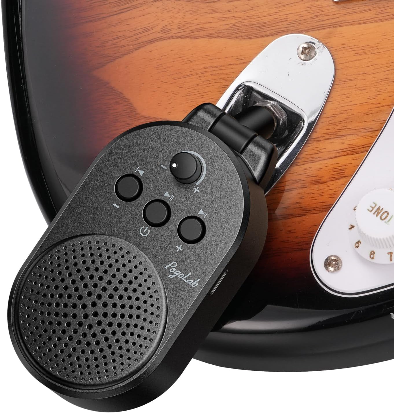 Mini Guitar Amp, 5W Portable Electric Practice Amp with Volume Control, Plug and Play, BT Rechargeable Plug-in Small Speaker for Guitar/Bass/Electric Instruments