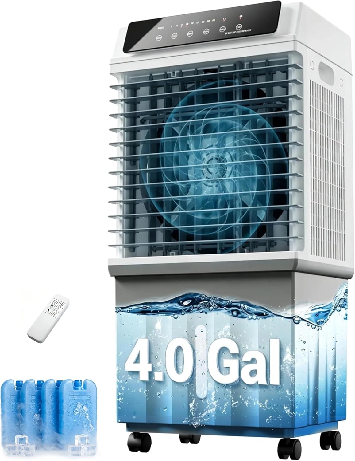 Swamp Cooler,1800 CFM Windowless Portable Air Conditioner,4 Gal Water Tank,12H Timer,3 Speeds,4 Modes,120°Oscillation,3-IN-1 AC Unit,Evaporative Air Cooler for Indoor,Room,Bedroom,Office,Grey