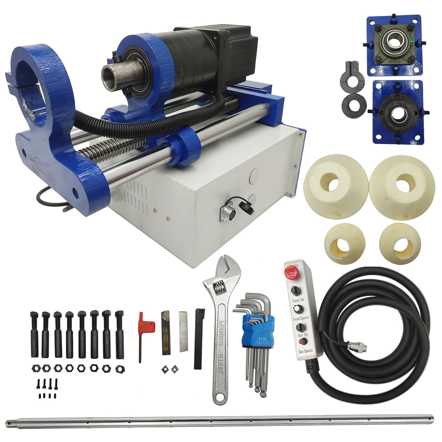 Portable Line Boring Machine, 110V Hole Drilling Machine, 1.77"-6.3" Bore Diameter, 5.2' x 1.57" Bar, Handle Control Professional Boring Equipment