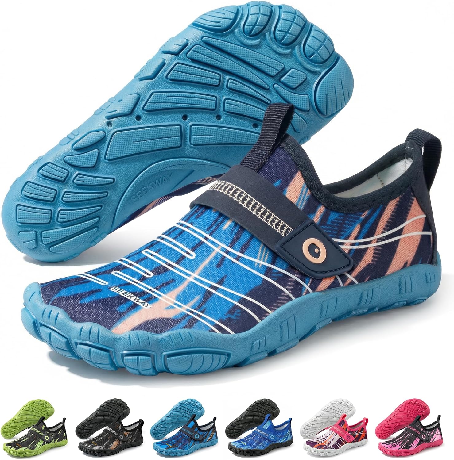 SEEKWAY Barefoot Water Shoes for Kids - Wide Toe Box and Quick-Dry Sand Shoes Toddler for Hiking Swim Beach Pool Kayak Sport Accessories, Camping Essentials Must-Haves for Boys Girls Sizes