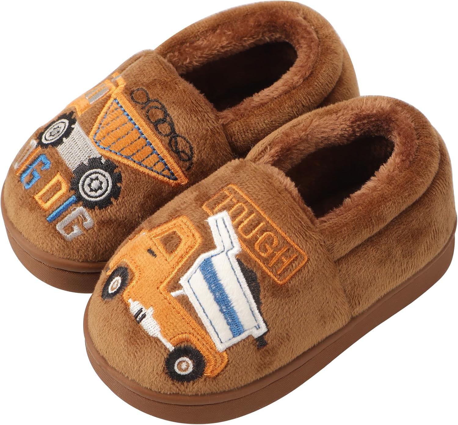 Toddler Slippers Boys Girls Little Kids House Slipper Cute Warm Soft Indoor Bedroom Shoes with Non-slip Sole
