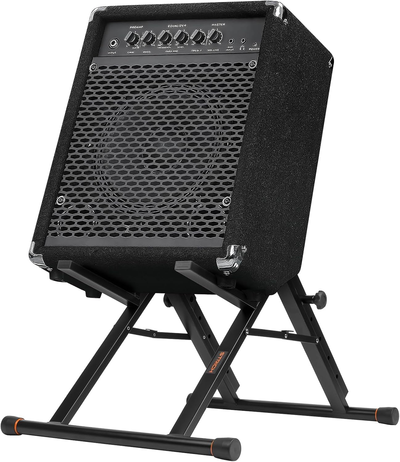 Amp Guitar Stand, High Profile Guitar Combo Speaker Stand, Tilt Back Folding Amplifier Stand, Fully Collapsible, Black, SAT-03