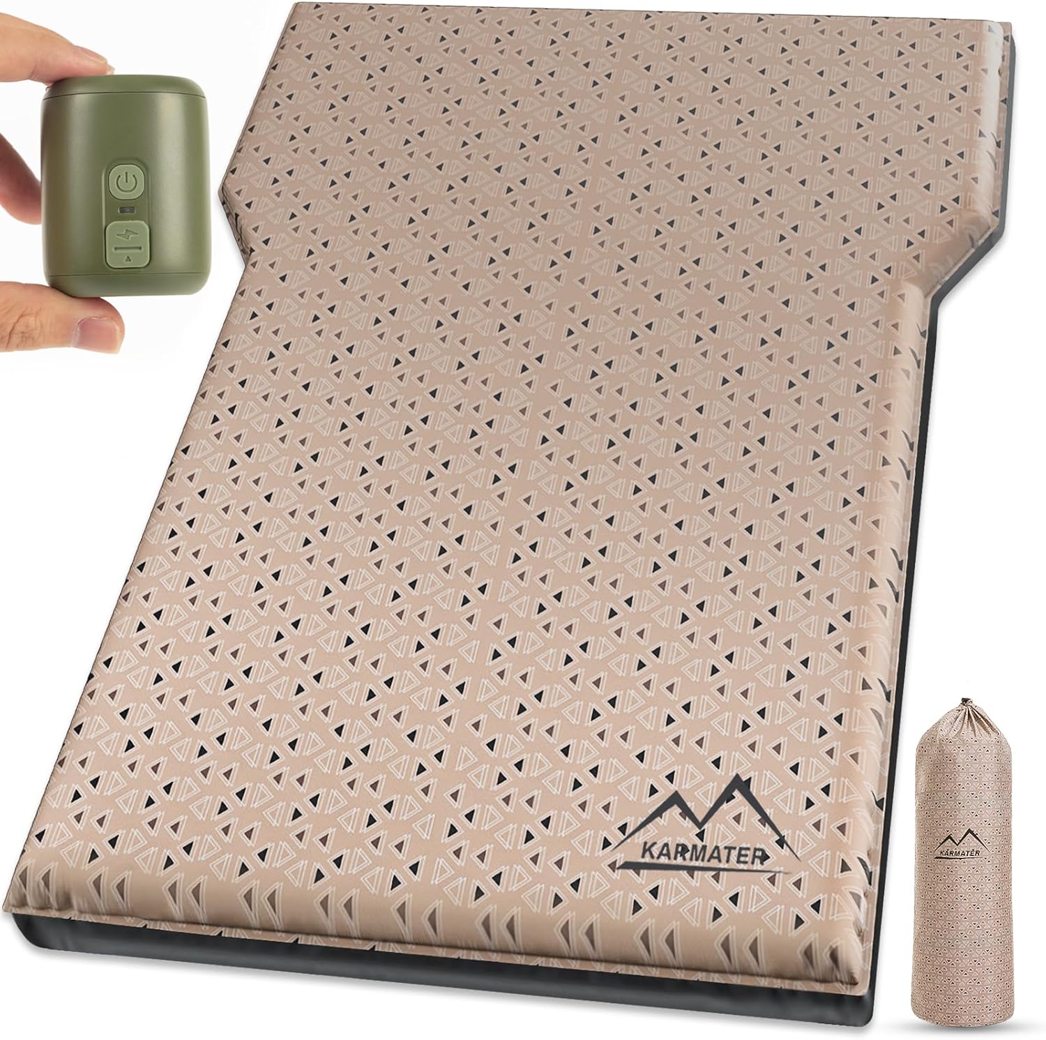 SUV Air Mattress Car Bed, Inflatable Car Camping Pad with Air Pump, Ultrathick Memory Foam Camping Mattress, 9.0 R-Value Insulated Sleeping Pad 2 Person, Camping Mat for Hiking and Backpacking