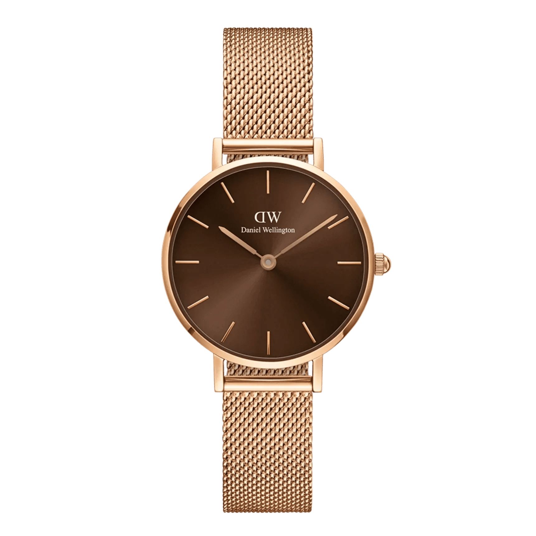 Daniel Wellington Ladies Rose Gold Petite Amber Watch Dw00100477