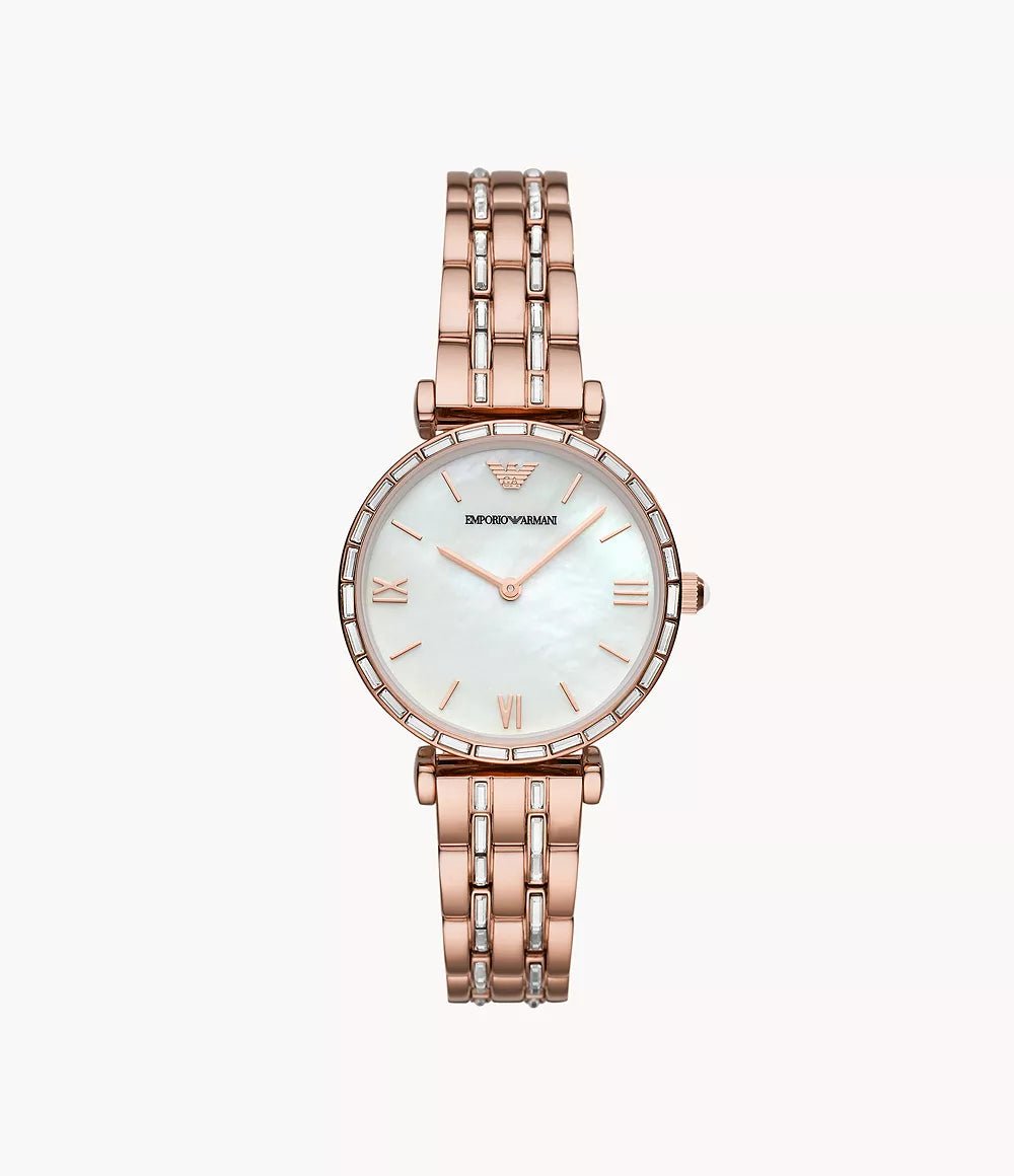 Emporio Armani Mens Ar11294 Rose Gold Tone Stainless Steel Chronograph Watch