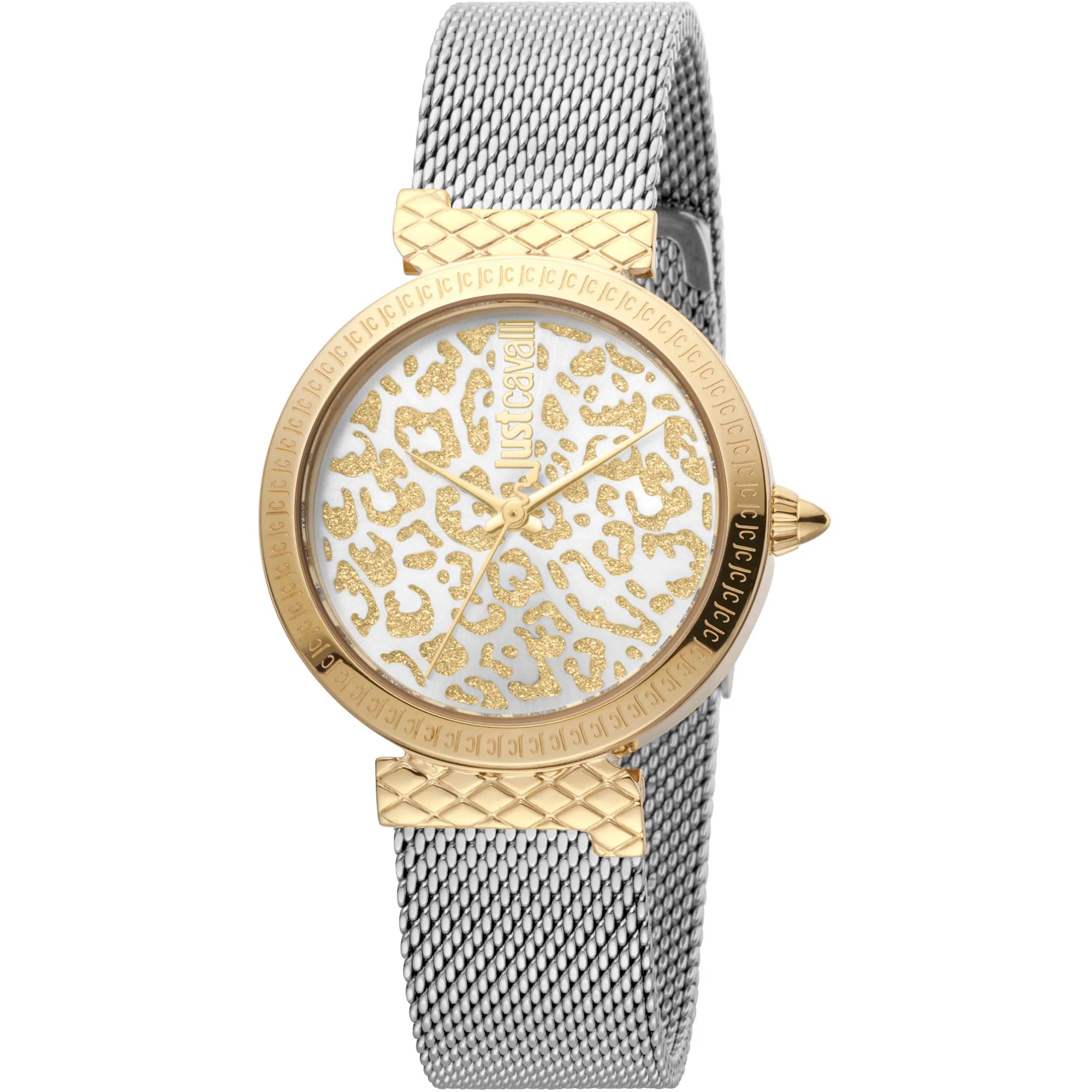 Just Cavalli Vibrazioni Steel Yellow Gold Leopard Glitter