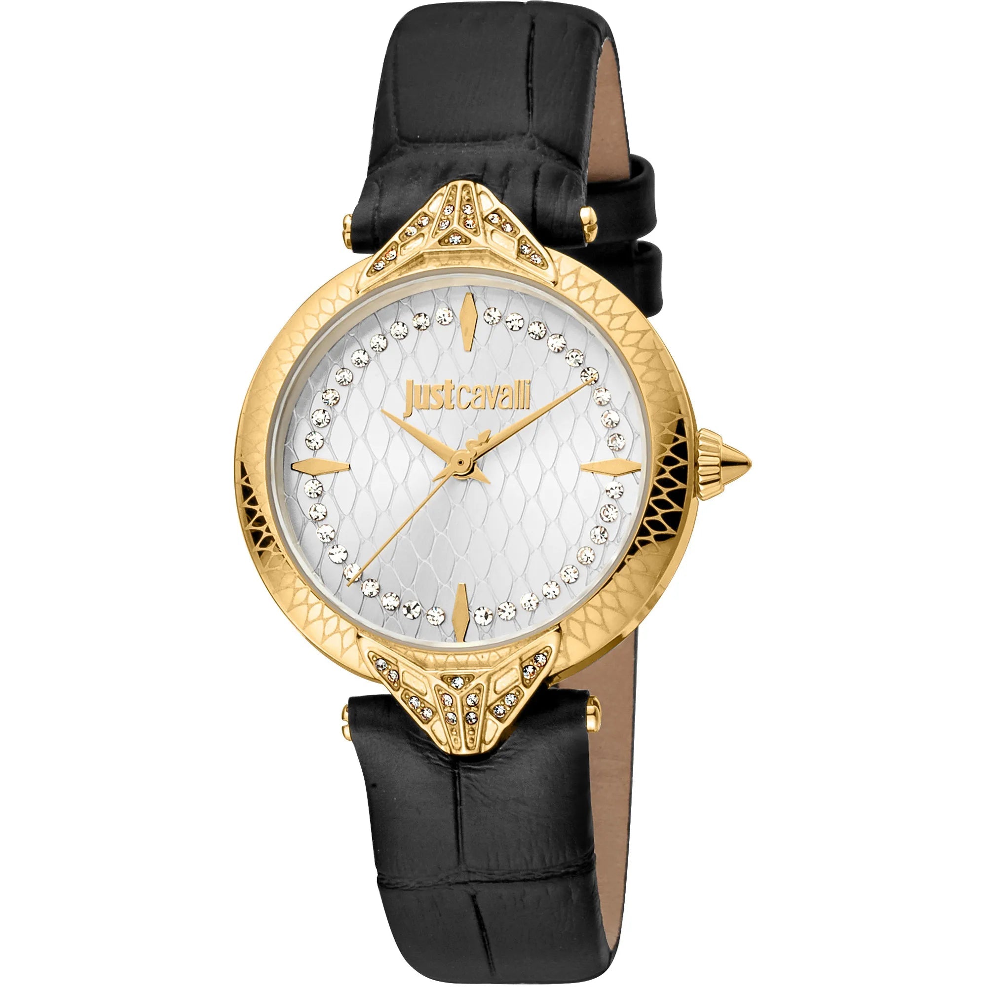 Just Cavalli Luce Leather Black Gold