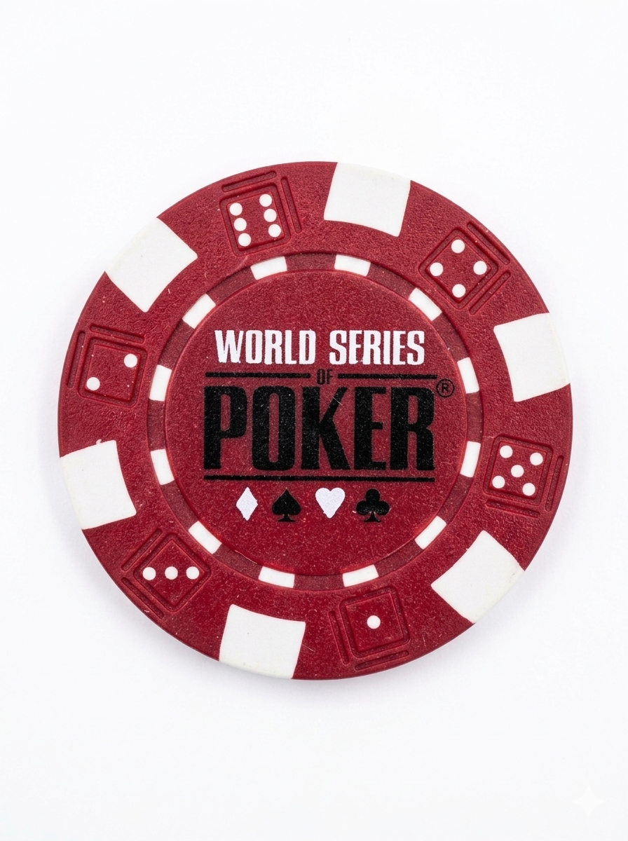 World Series of Poker Red & White Poker Chip – Collectible Casino-Style Chip